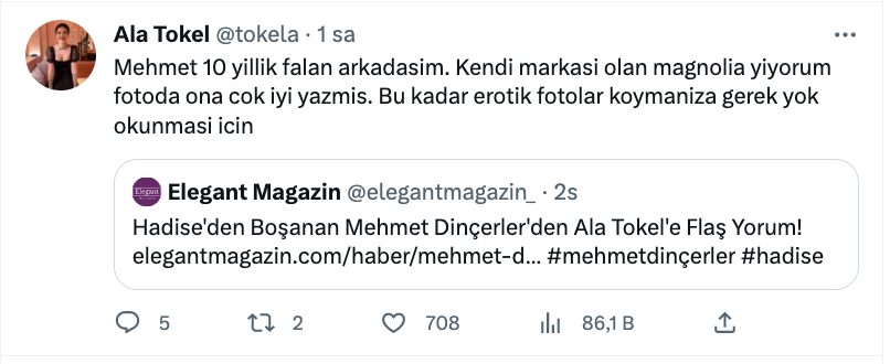 ala tokel den mehmet dincerler ile ask iddialarina yanit